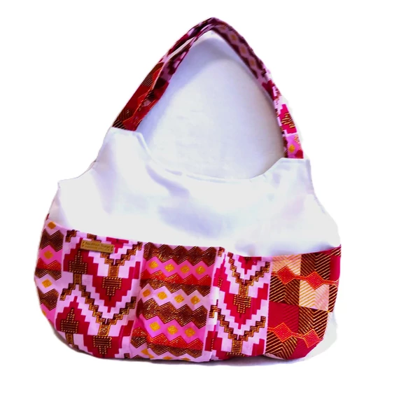 Aranynyomatos Afrikai pamutvászon/fehér cordura válltáska