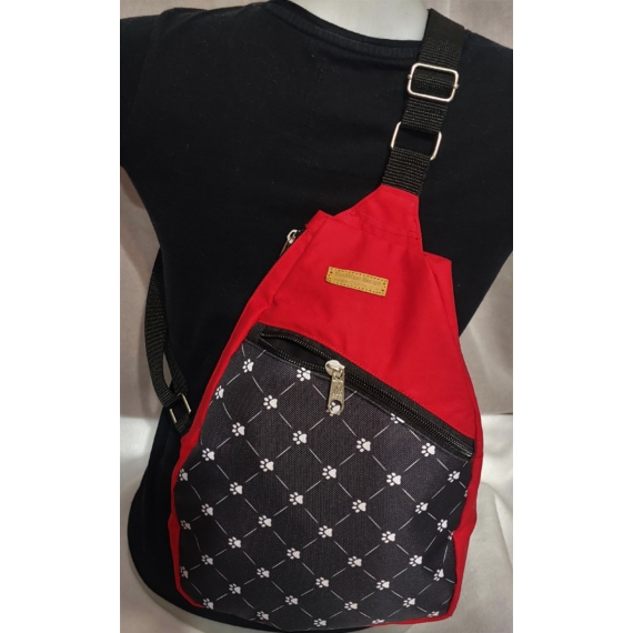 Piros/fekete tappancsos body bag