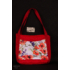 Kép 1/2 - Hexagon Designer bevásárló táska; piros pipacs / lila harangvirág